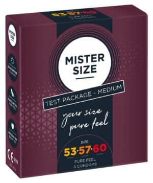 Mister Size Kondome „Test Package Medium“ inkl. Penis-Maßband