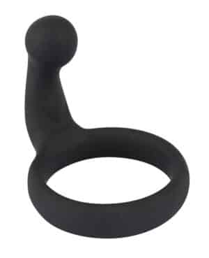 Black Velvets Penisring mit Perineum-Stimulator