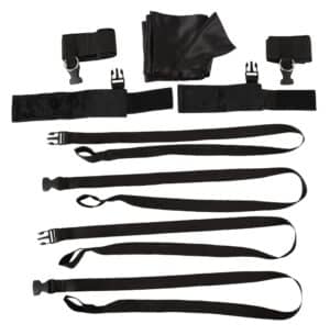 Accessoire Bizarre 7-teiliges Bettfessel-Set mit Bondage-Schal aus Satin