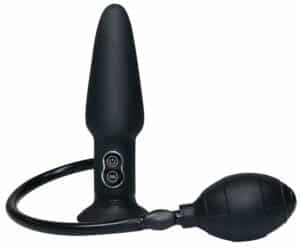 You2Toys Analplug „True Black Vibrating“ mit Vibration und Pumpball