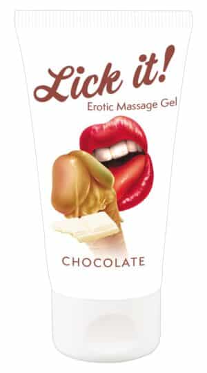 Lick it! Gel "Erotic Massage Gel Chocolate“ mit Schokoladen-Aroma