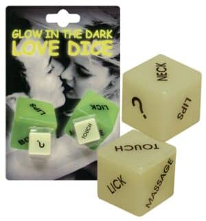 Liebeswürfel-Set „Glow in the Dark Love Dice“