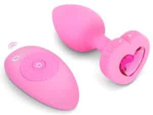 b-Vibe Vibro-Analplug „vibrating heart“ mit funkelndem Herz-Stopper